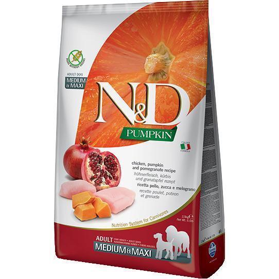 

Сухой корм для собак Farmina N&D Grain Free Pumpkin Chicken & Pomegranate Adult Medium & Maxi 2.5 кг