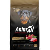 Сухой корм для собак крупных пород AnimAll полнорационный со свежей индейкой и ягненком 12 кг