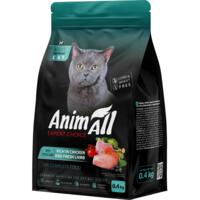 Сухой корм для стерилизованных кошек AnimAll полнорационный с курицей и свежей ягнятиной 0,4 кг