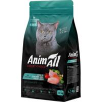 Сухой корм для стерилизованных кошек AnimAll полнорационный с курицей и свежей ягнятиной 1,5 кг