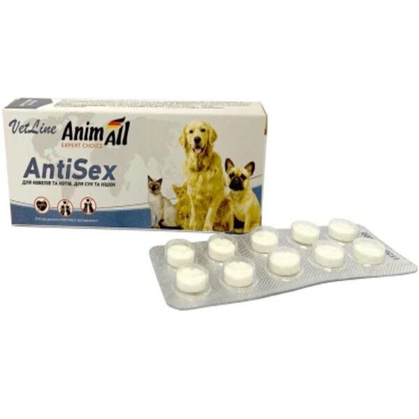 

Таблетки для снижения половой активности для кошек и собак обоих полов AntiSex VetLine AnimAll 10 шт