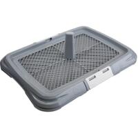 Туалет для кобеля AnimAll под пеленку с сеткой и столбиком S серый CNR-128 47.5x35.5x5 см