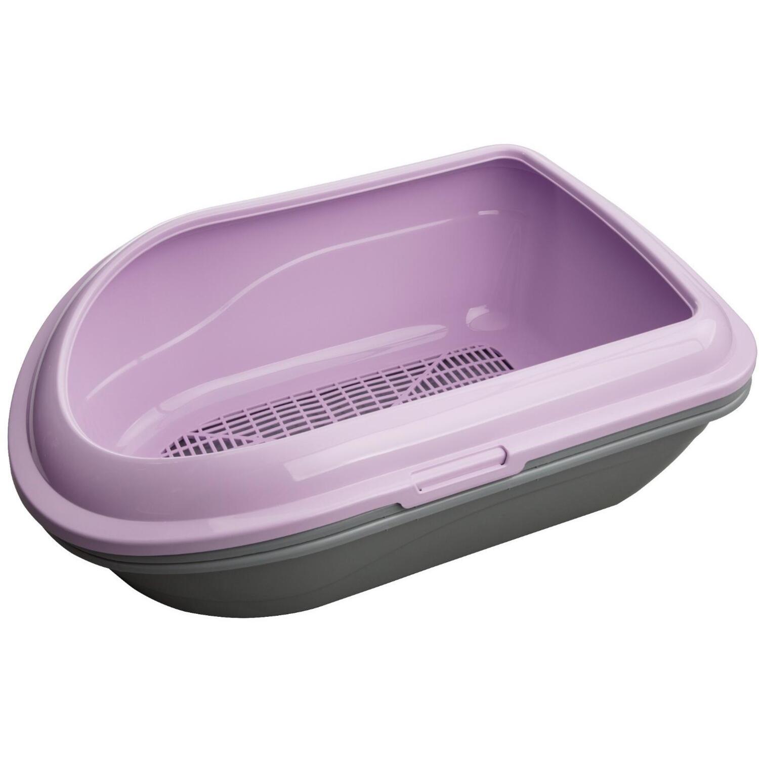 Туалет для кошек AnimAll фиолетовый с сеткой CNR-130 57x39x23 см фото