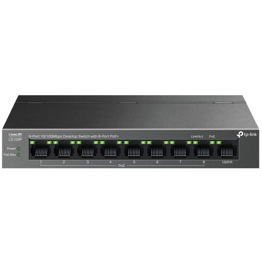 Коммутатор TP-LINK LS109P 9xFE (8xPoE), 63W (LS109P) фото 