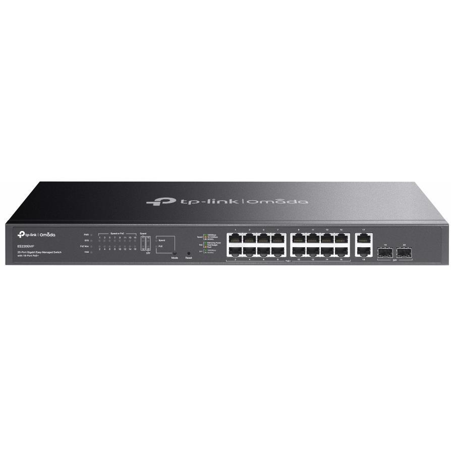 Коммутатор TP-LINK Switch ES220GMP 20xGE (16xPoE), 250Вт, 2xSFP, WebSmart (ES220GMP) фото 1