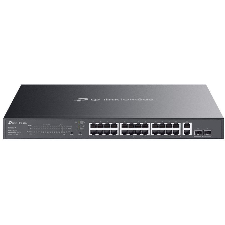 Коммутатор TP-LINK ES228GMP 26xGE (24xPoE), 384Вт, 2xSFP, WebSmart (ES228GMP) фото 1
