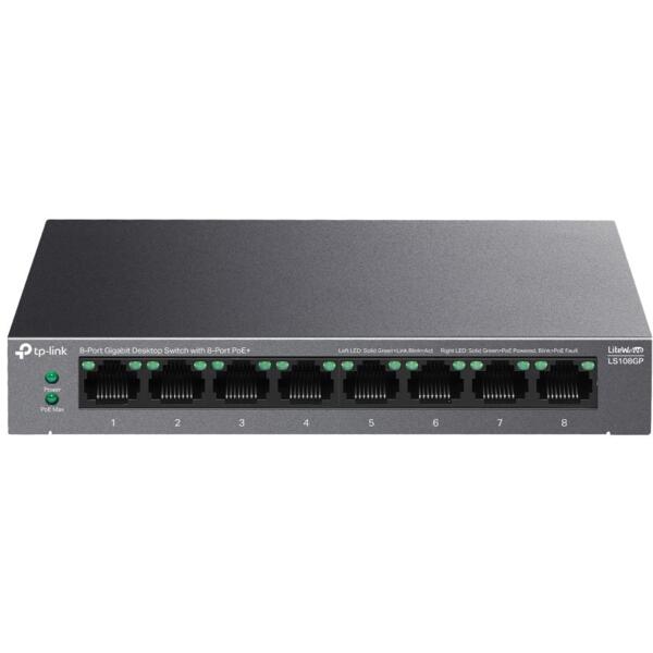 

Коммутатор TP-LINK LS108GP 8xGE (8xPoE), 62 Вт (LS108GP)