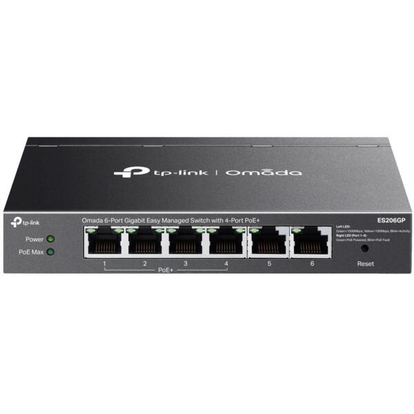 

Коммутатор TP-LINK ES206GP 6xGE (4xPoE), 65W, WebSmart (ES206GP)