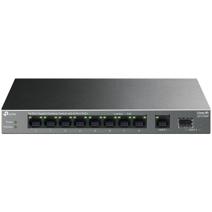 Коммутатор TP-LINK LS1210GP 9xGE (8xPoE), 61 Вт, 1xSFP (LS1210GP) фото 1