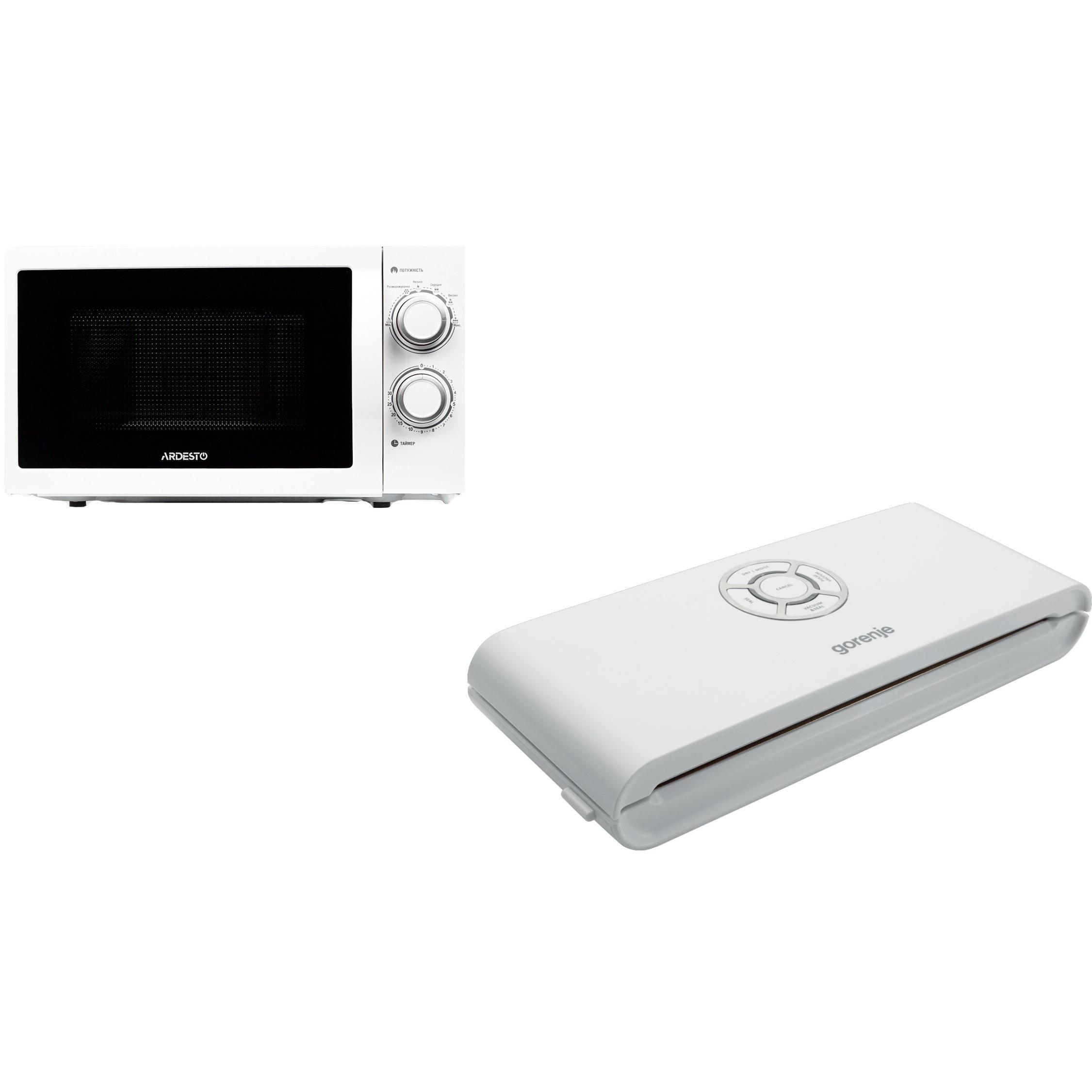 Комплект Мікрохвильова піч ARDESTO GO-S721W + Вакуумний пакувальник Gorenje VS120Wфото1