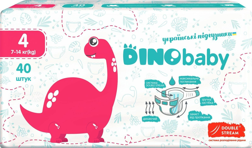 Підгузки Dino Baby розмір 4 розмір 7-14 кг 40 шт фото1