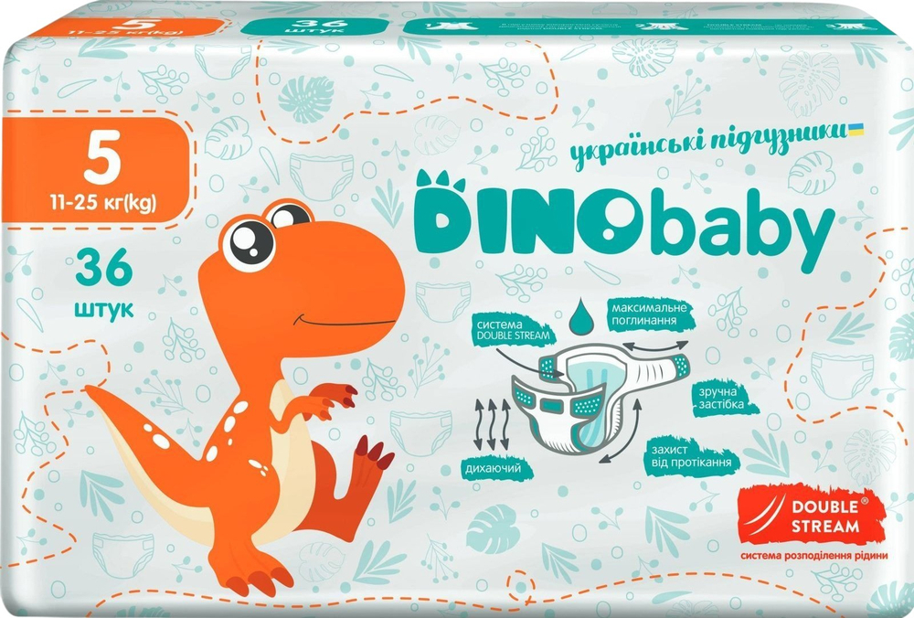 Підгузки Dino Baby розмір 5 розмір 11-25 кг 36 шт фото1