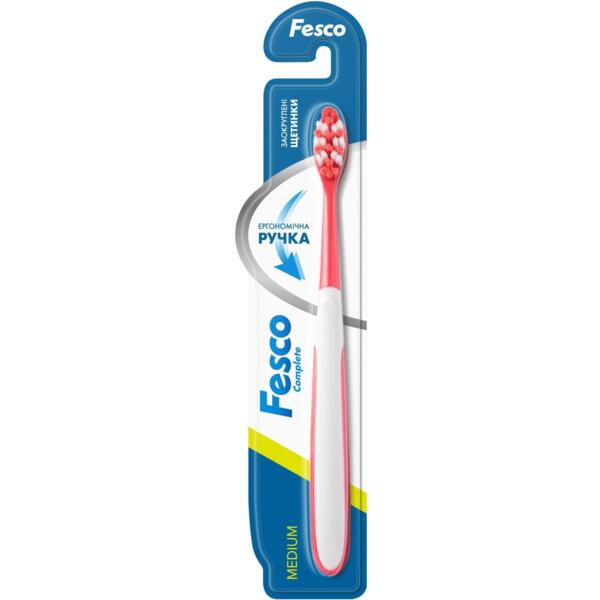 Зубная щетка Fesco Complete Medium красная