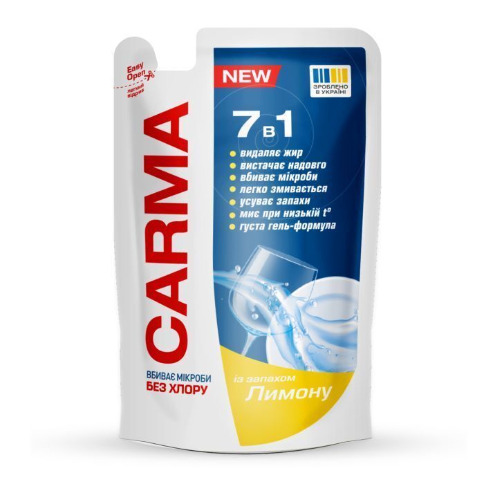 Засіб для миття посуду Carma Лимон дойпак 400 млфото1