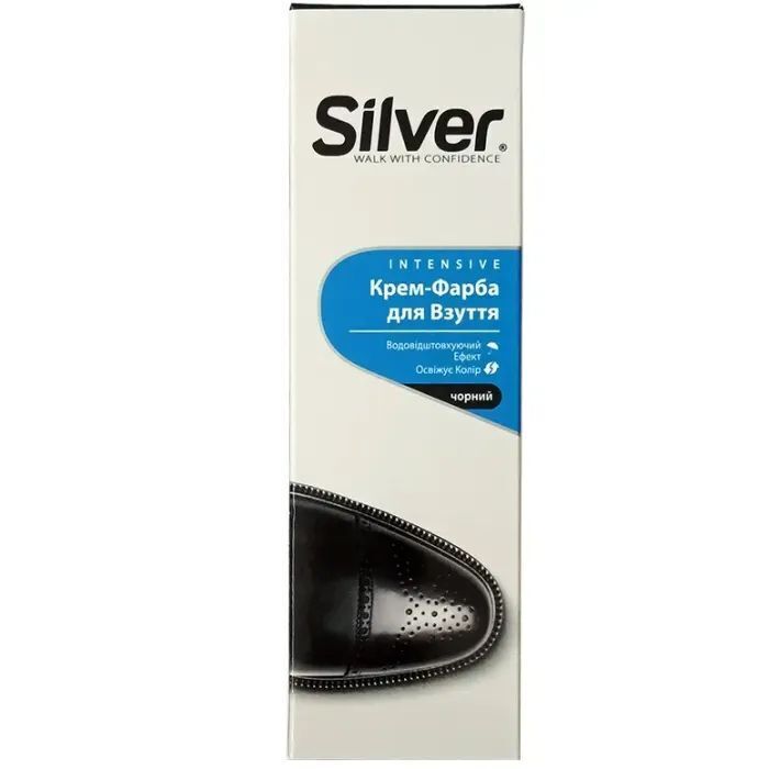 Крем-фарба для взуття Silver чорна 75 млфото1
