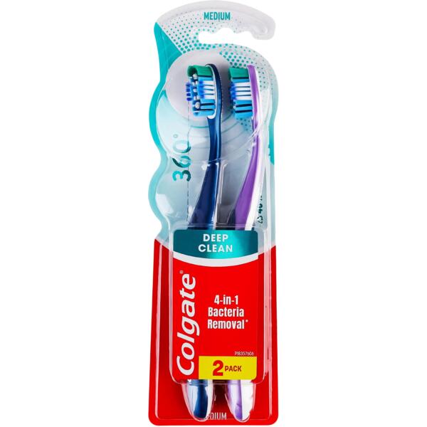 Зубная щетка Colgate 360 Суперчистота всей ротовой полости 2 штуки