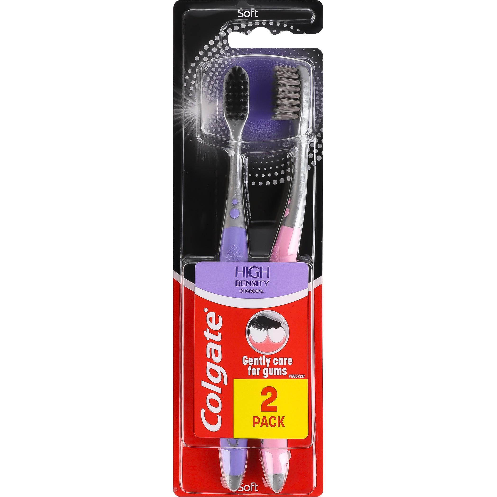 Зубная щетка Colgate High Density Charcoal 2 шт фото 1