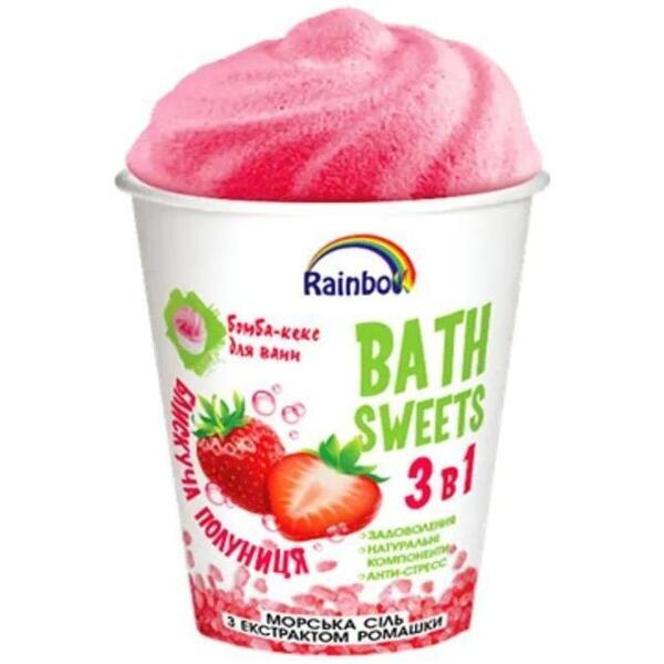 

Набор Aqua Shine Rainbow Блестящая клубника Бомбочка-кекс для ванн + Морская соль с экстрактом ромашки 280 г
