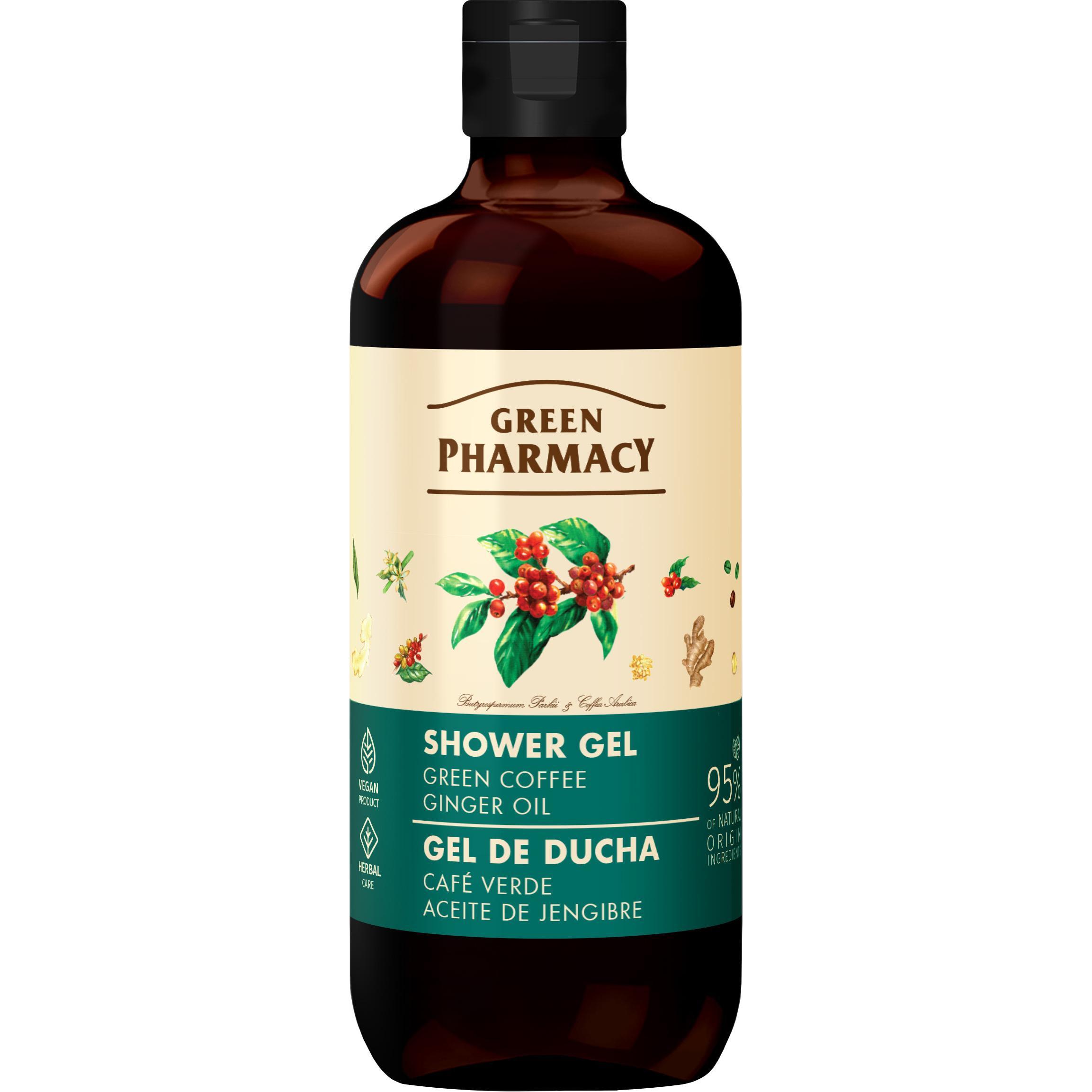 Гель для душа Green Pharmacy Зеленый кофе и имбирное масло 500 мл фото 1