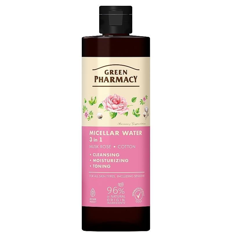Мицеллярная вода Green Pharmacy 3в1 Мускусная роза и хлопок 500 мл фото 1