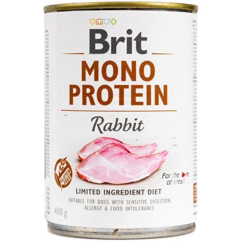 Корм влажный для собак Brit Mono Protein Rabbit с кроликом 400 г фото 1