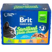 Корм влажный для стерилизованных котов Brit Premium Sterilised Plate тарелка 12 шт х 100 г