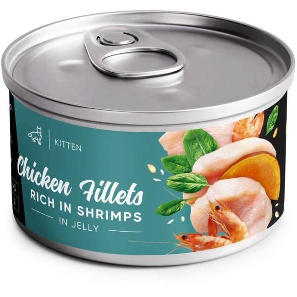 

Корм влажный для котят Savory Chicken Fillets rich in Shrimps in Jelly for Kittens филе курицы с креветками в желе 70 г