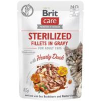 Корм влажный для стерилизованных котов Brit Care Fillets in Gravy Hearty Duck Sterilized филе в соусе с уткой 85 г
