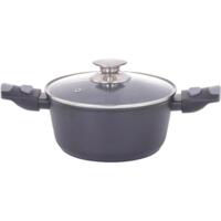 Каструля Ardesto Gemini Bari, 2.5л, скляна кришка, алюміній, чорний (AR1925AC)