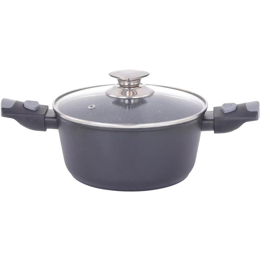 Кастрюля ARDESTO Gemini Bari, 2.5л, стеклянная крышка, алюминий, черный (AR1925AC) фото 1