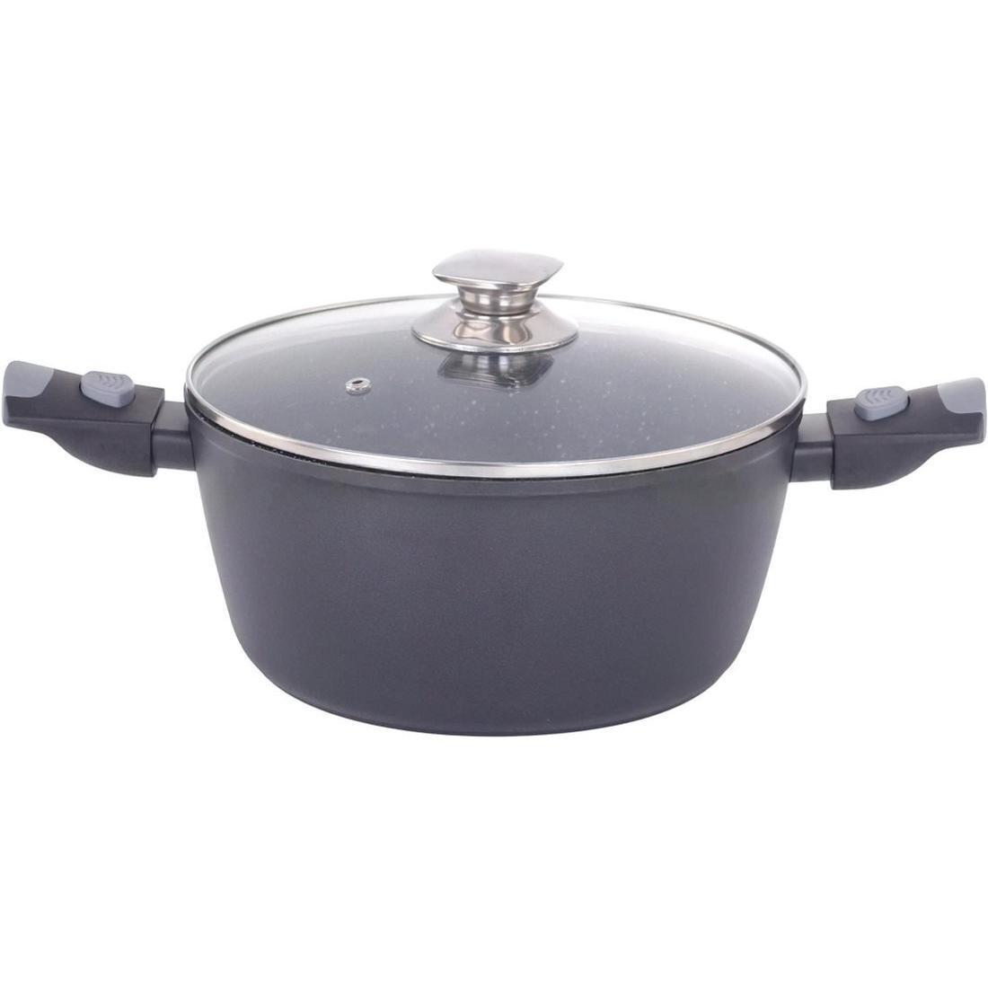 Кастрюля Ardesto Gemini Bari, 3.9л, стеклянная крышка, алюминий, черный (AR1939AC) фото 