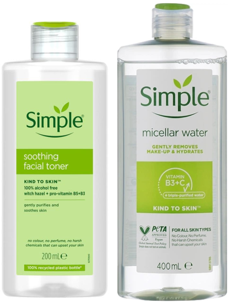 Набір Simple Kind to Skin Тонік 200 мл + Міцелярна вода 400 млфото1