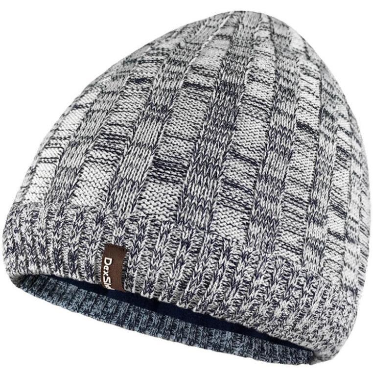 Шапка водонепроницаемая Dexshell Heathered Rib Knit Beanie, onesize (56-58 см), бело-серая фото 