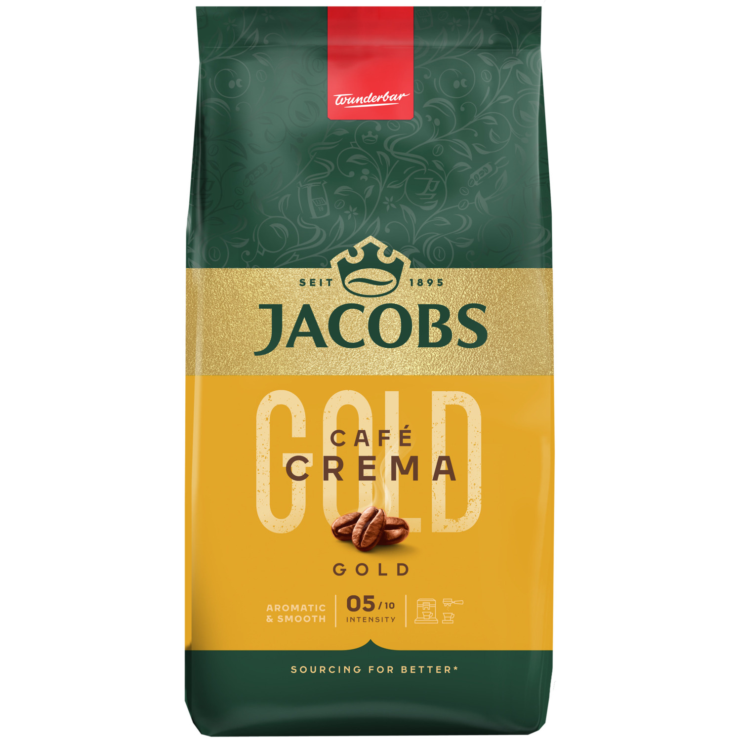 Кофе Jacobs зерна Crema Gold, 1000гр, купаж арабика/робуста фото