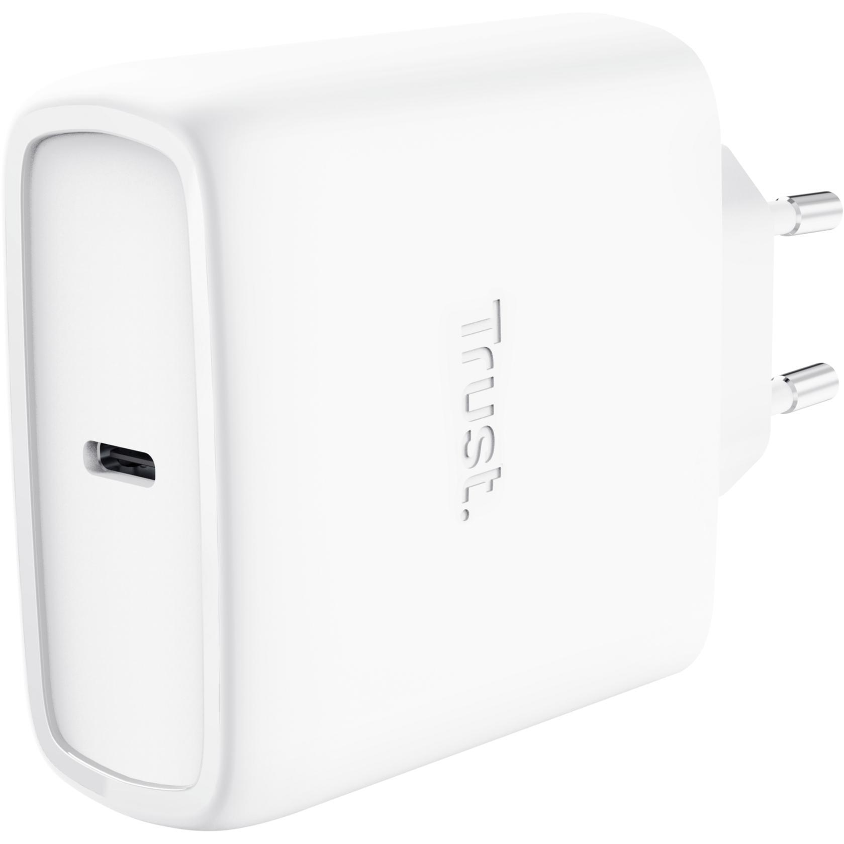 Мережевий зарядний пристрій Trust Maxo 65W GaN USB-C PD/PPS White (25524_TRUST)фото1