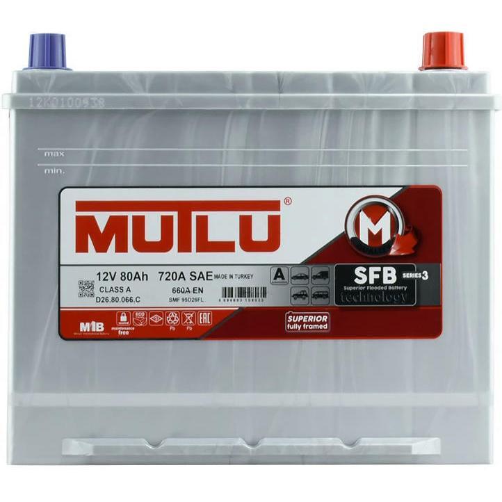 Акумулятор MUTLU 6СТ-80 (0) Asia SFB D26.80.066.C фото 1