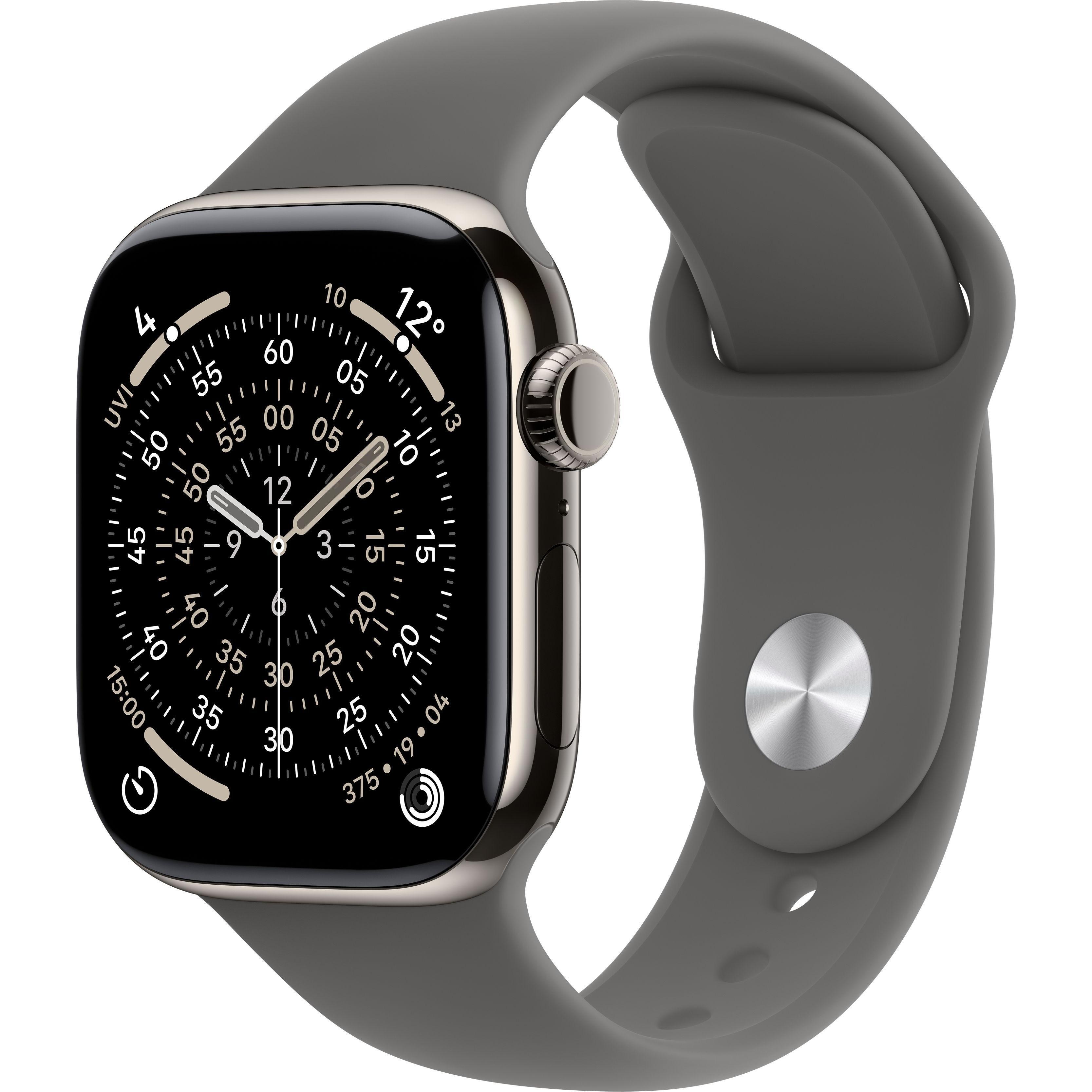 Смарт-годинник Apple Watch Series 11 GPS + Cellular 42mm Natural Titanium Case with Stone Grey Sport Band - M/Lфото1