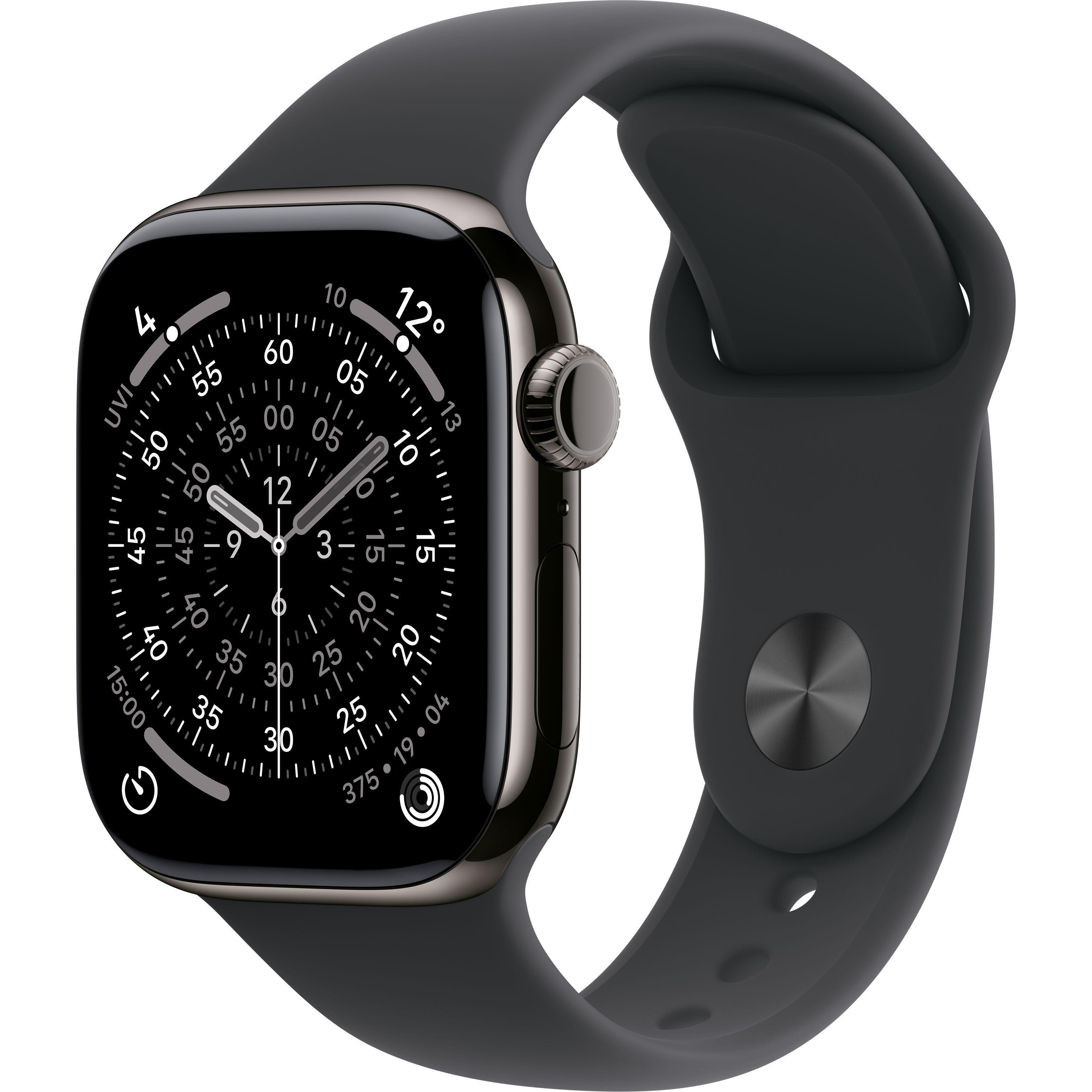 Смарт-годинник Apple Watch Series 11 GPS + Cellular 42mm Slate Titanium Case with Black Sport Band - S/Mфото1