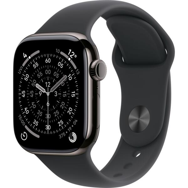 

Смарт-часы Apple Watch Series 11 GPS + Cellular 42mm Slate Titanium Case with Black Sport Band - S/M