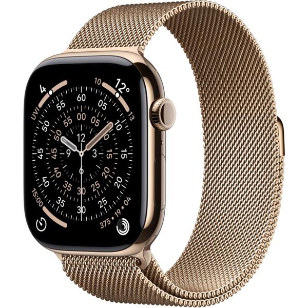 

Смарт-часы Apple Watch Series 11 GPS + Cellular 46mm Gold Titanium Case with Gold Milanese Loop - S/M