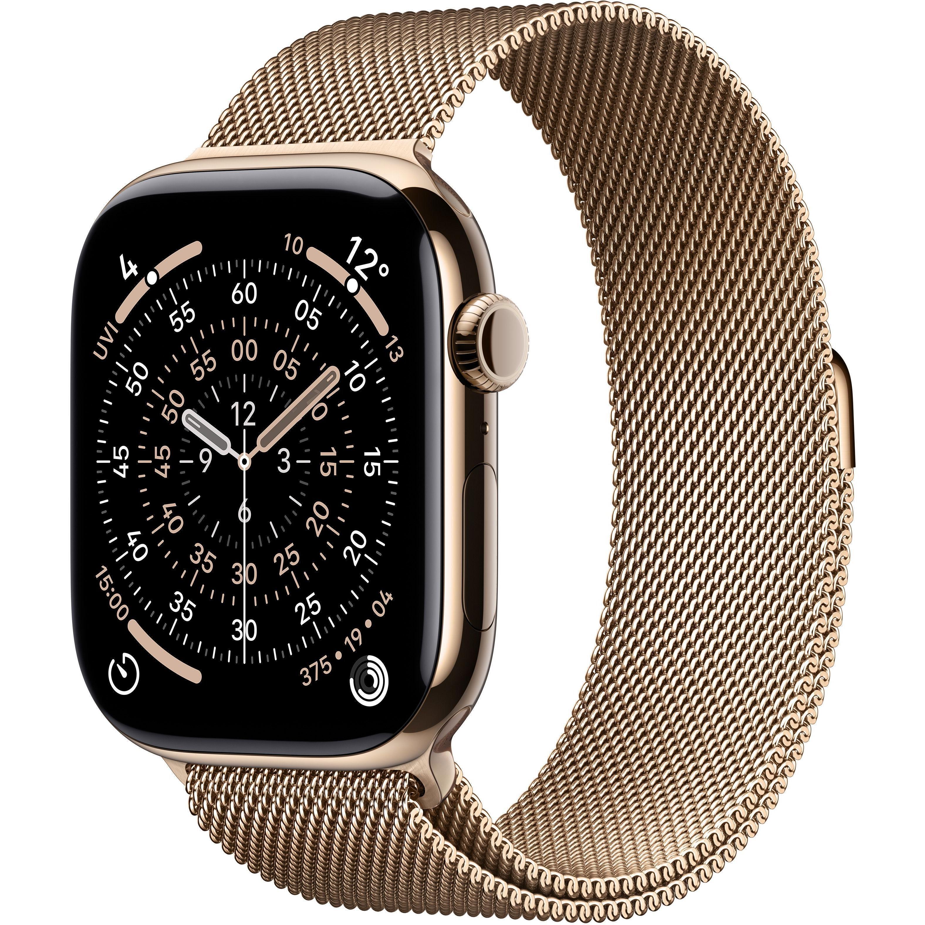 Смарт-часы Apple Watch Series 11 GPS + Cellular 46mm Gold Titanium Case with Gold Milanese Loop - M/L фото 1