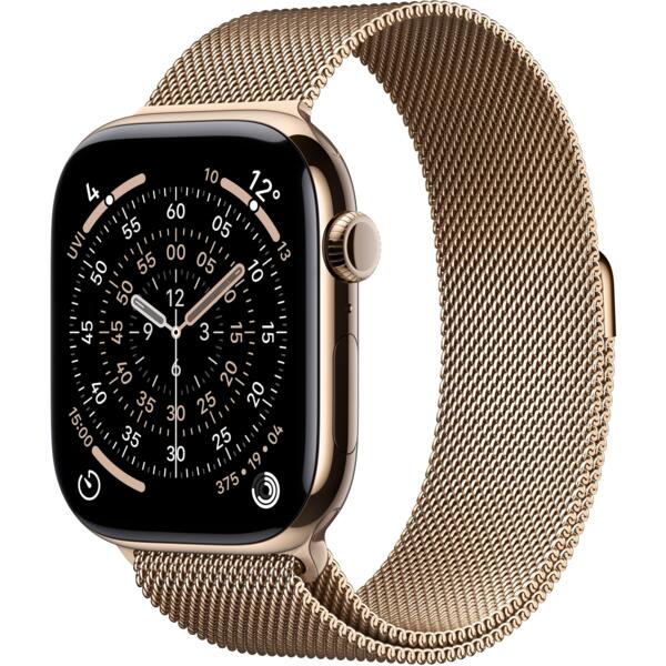 

Смарт-часы Apple Watch Series 11 GPS + Cellular 46mm Gold Titanium Case with Gold Milanese Loop - M/L