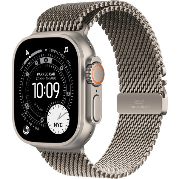 

Смарт-часы Apple Watch Ultra 3 GPS + Cellular 49mm Natural Titanium Case with Natural Titanium Milanese Loop - Small