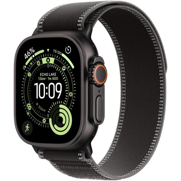 

Смарт-часы Apple Watch Ultra 3 GPS + Cellular 49mm Black Titanium Case with Black/Charcoal Trail Loop - M/L