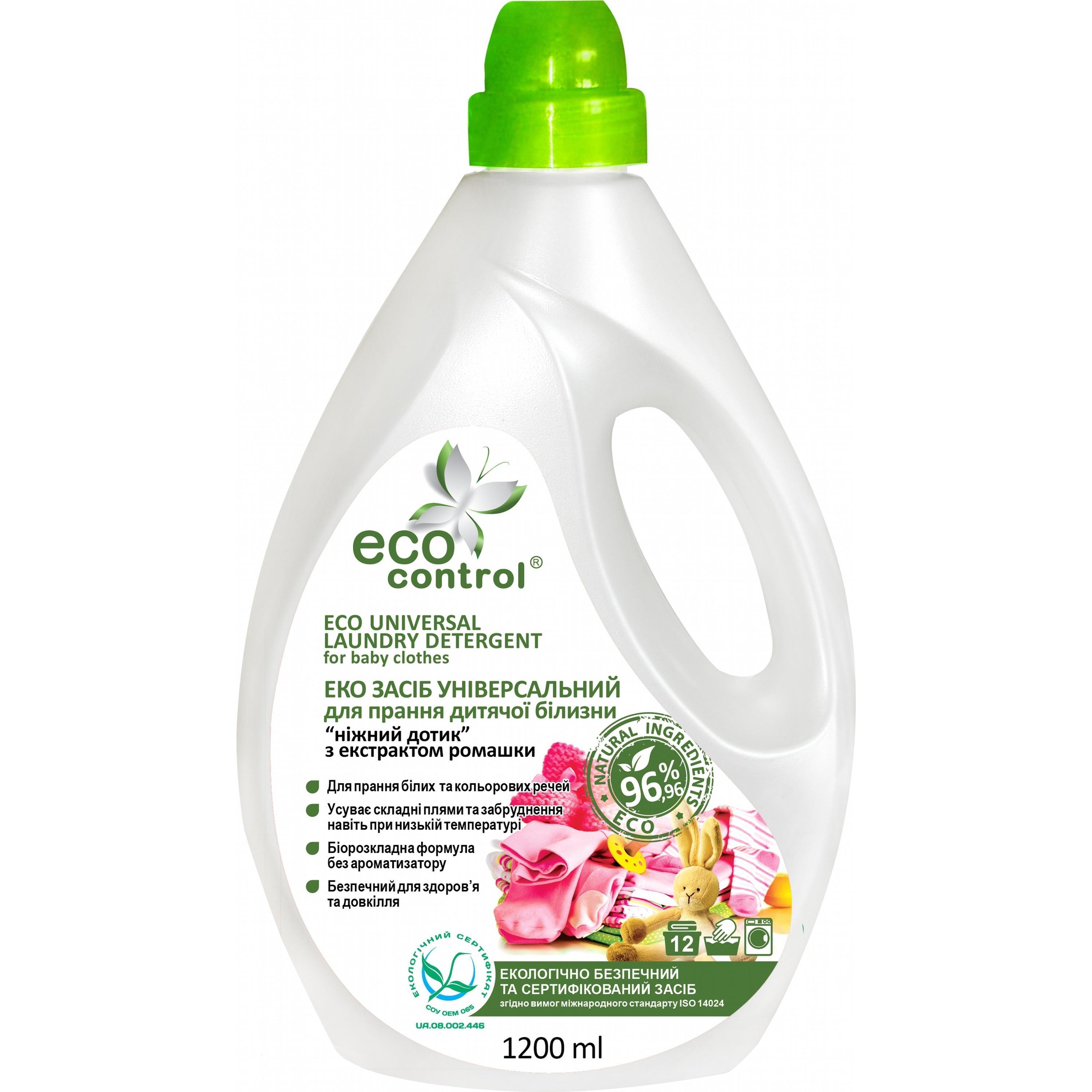 Гель для прання Eco Control Ніжний дотик дитячий універсальний 1200 млфото1