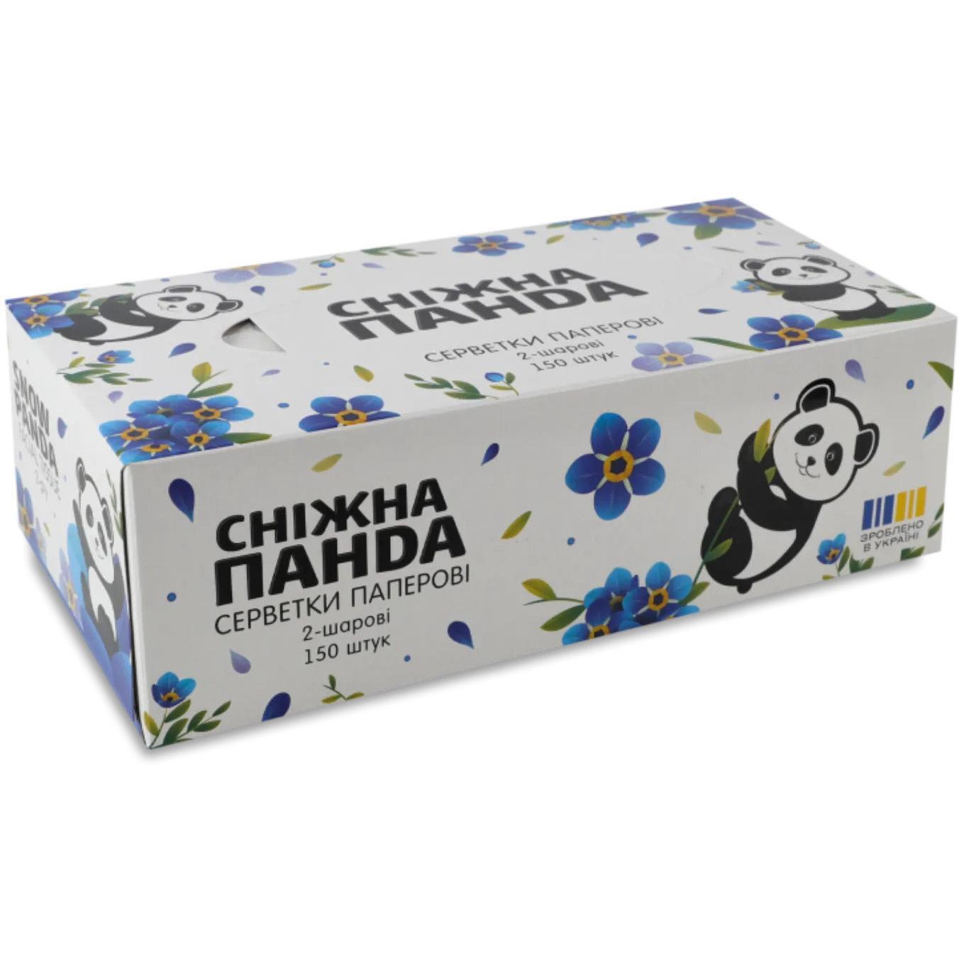Салфетки косметические Снежная Панда 2-слойные 150 шт фото 1