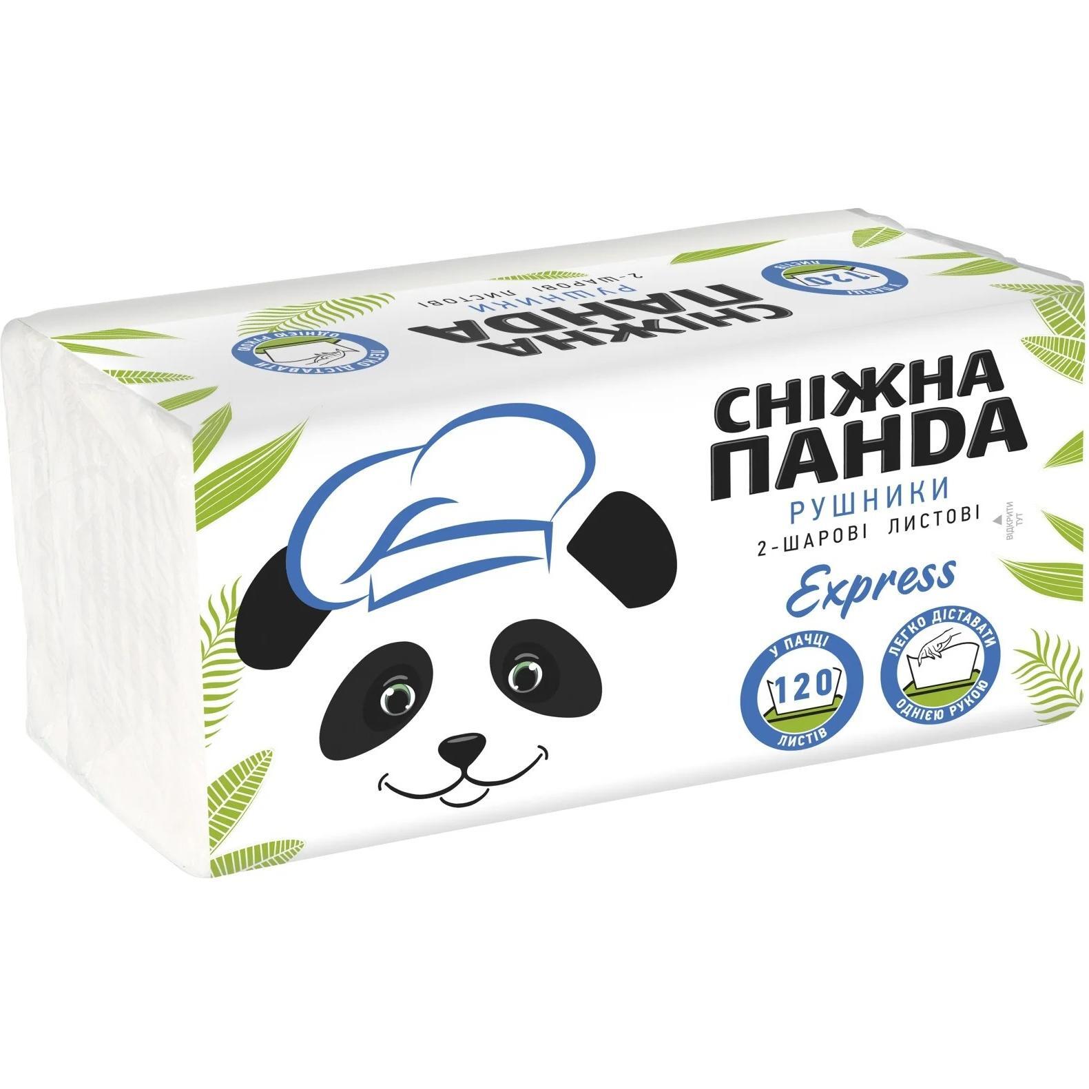 Полотенца бумажные Снежная Панда Express 2-слойные 120 шт фото 1