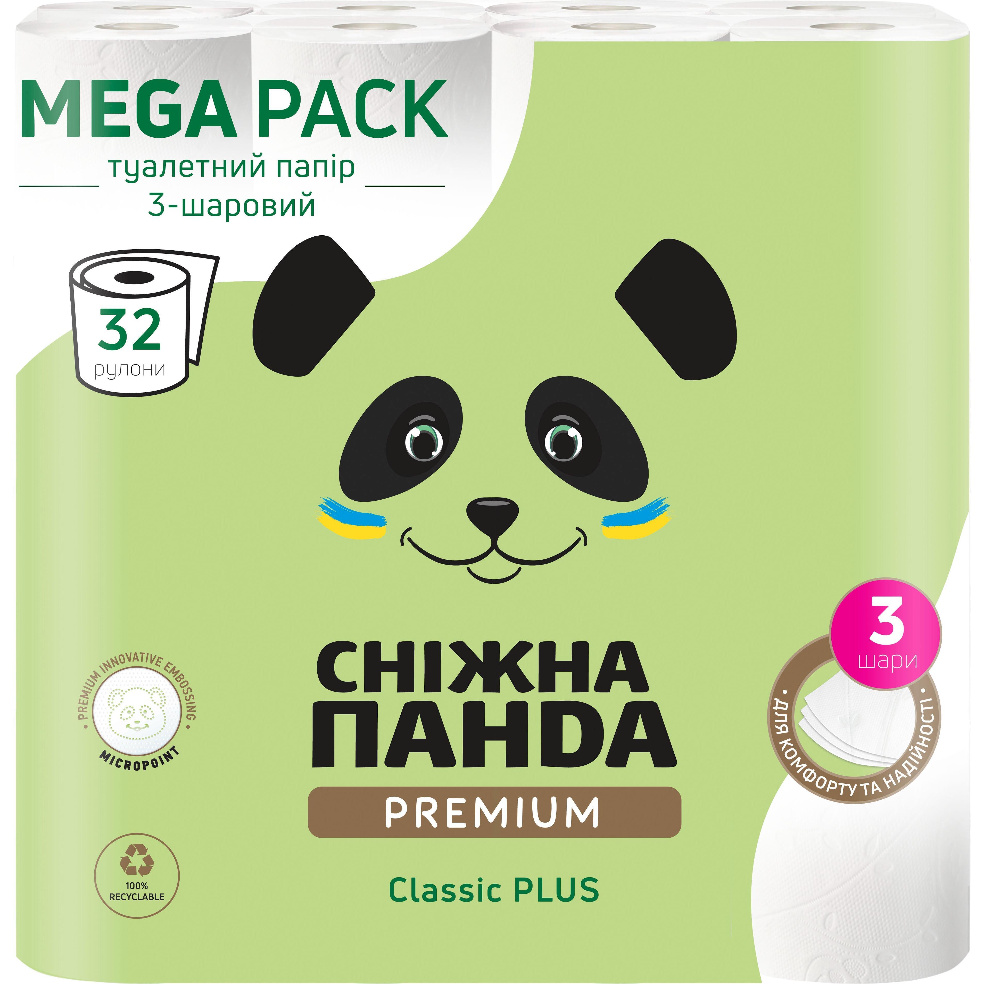 Туалетная бумага Снежная Панда Premium Classic Plus 32 шт фото 1
