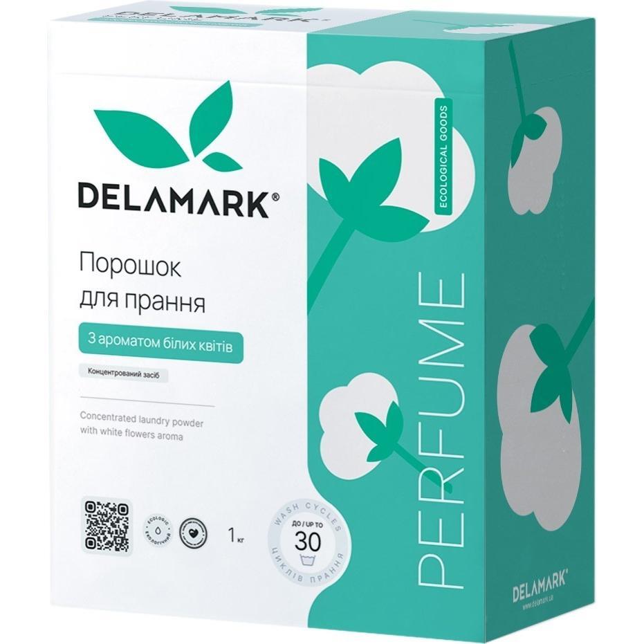 Концентрований безфосфатний пральний порошок DeLaMark Universal з ароматом білих квітів 1 кгфото1