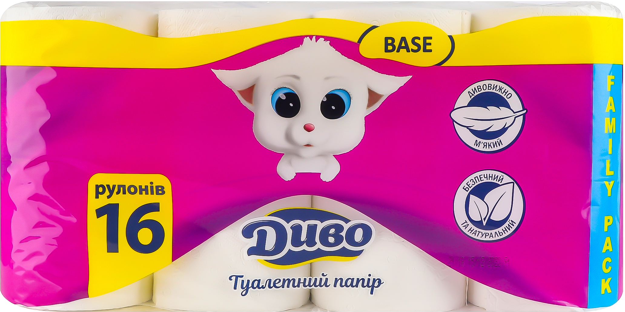 Туалетний папір Диво Basic 2-шаровий 16 штфото1